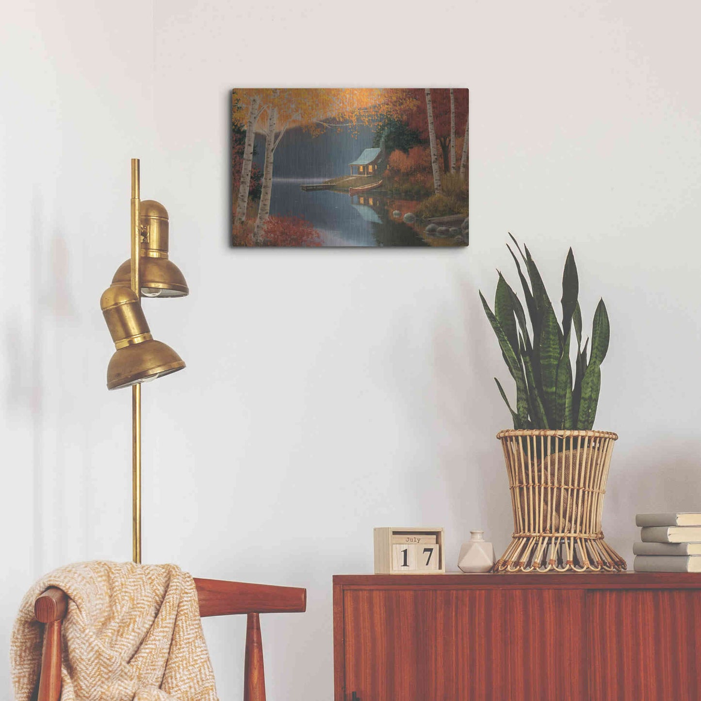 Luxe Metal Art 'Quiet Evening I' by James Wiens, Metal Wall Art,24x16