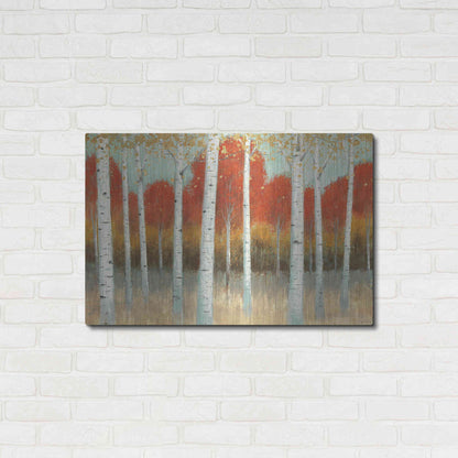 Luxe Metal Art 'Fall Promenade I' by James Wiens, Metal Wall Art,36x24