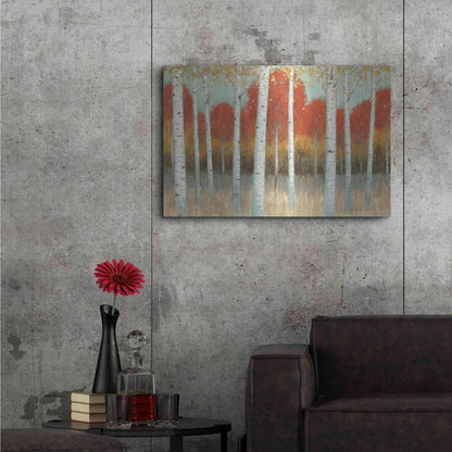 Luxe Metal Art 'Fall Promenade I' by James Wiens, Metal Wall Art,36x24