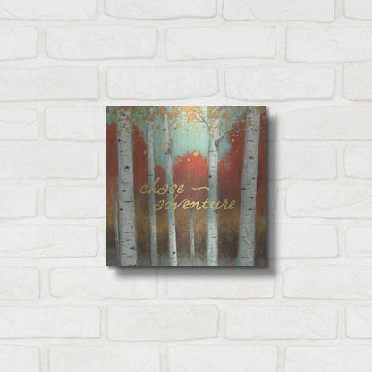 Luxe Metal Art 'Fall Promenade II' by James Wiens, Metal Wall Art,12x12