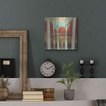 Luxe Metal Art 'Fall Promenade II' by James Wiens, Metal Wall Art,12x12