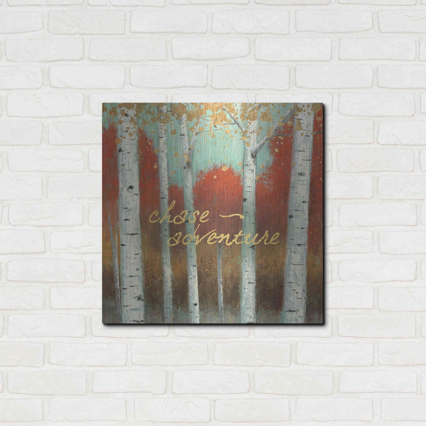 Luxe Metal Art 'Fall Promenade II' by James Wiens, Metal Wall Art,24x24