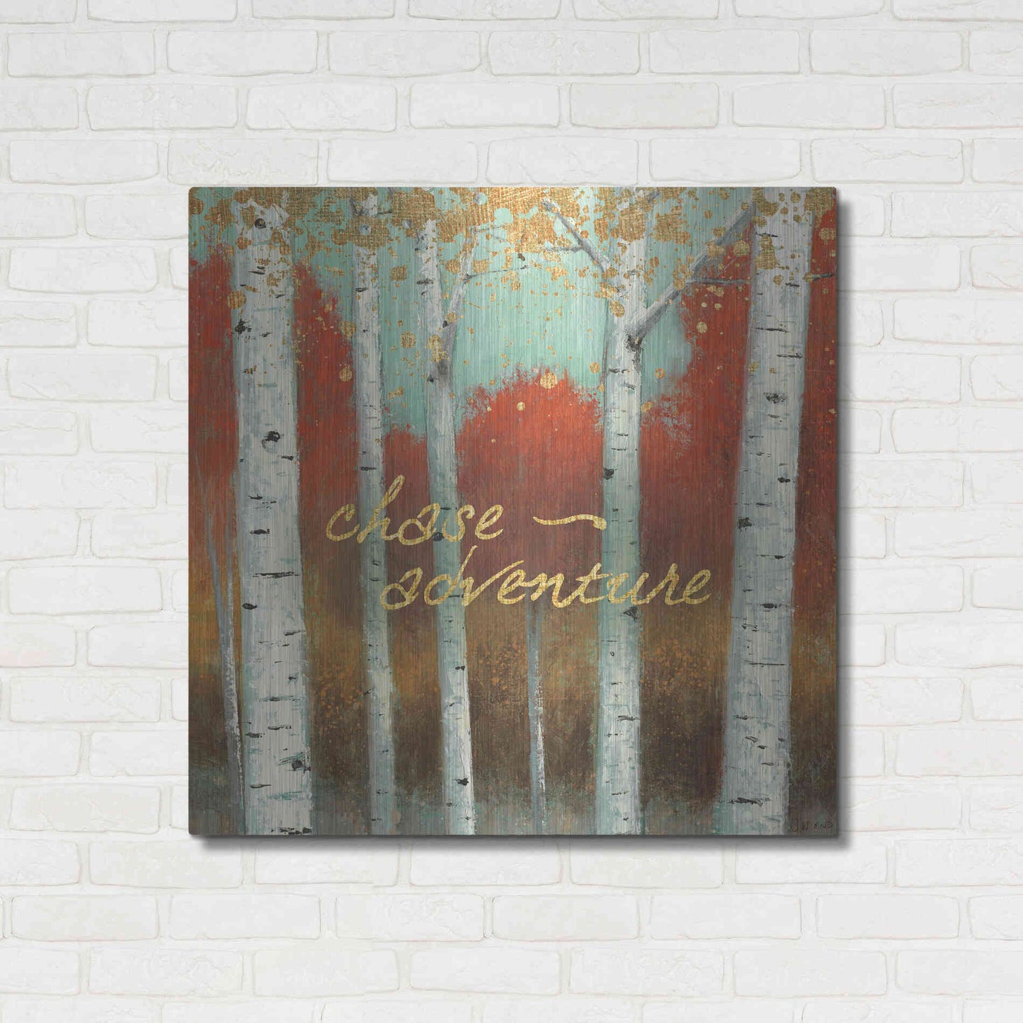 Luxe Metal Art 'Fall Promenade II' by James Wiens, Metal Wall Art,36x36