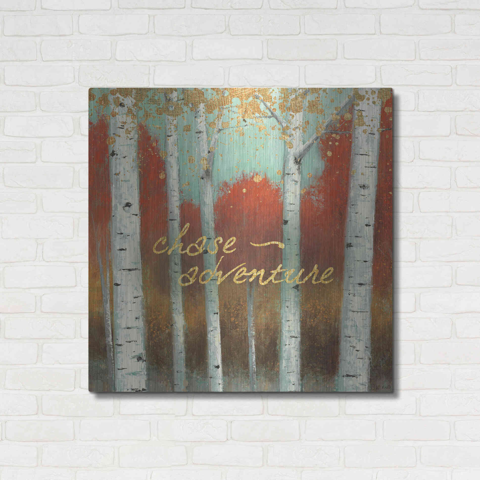 Luxe Metal Art 'Fall Promenade II' by James Wiens, Metal Wall Art,36x36