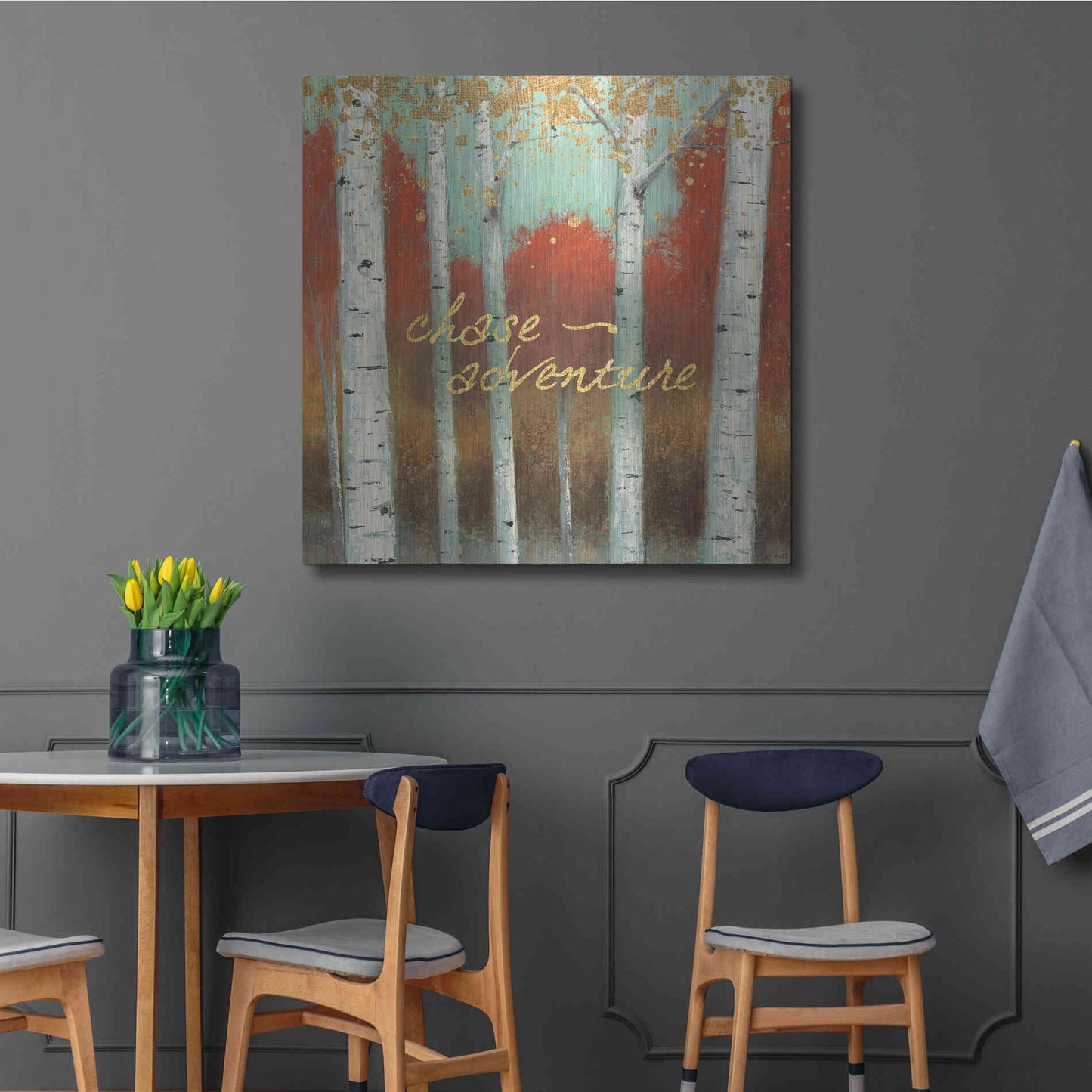 Luxe Metal Art 'Fall Promenade II' by James Wiens, Metal Wall Art,36x36