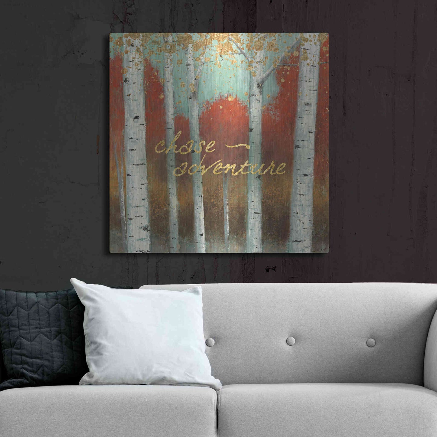 Luxe Metal Art 'Fall Promenade II' by James Wiens, Metal Wall Art,36x36