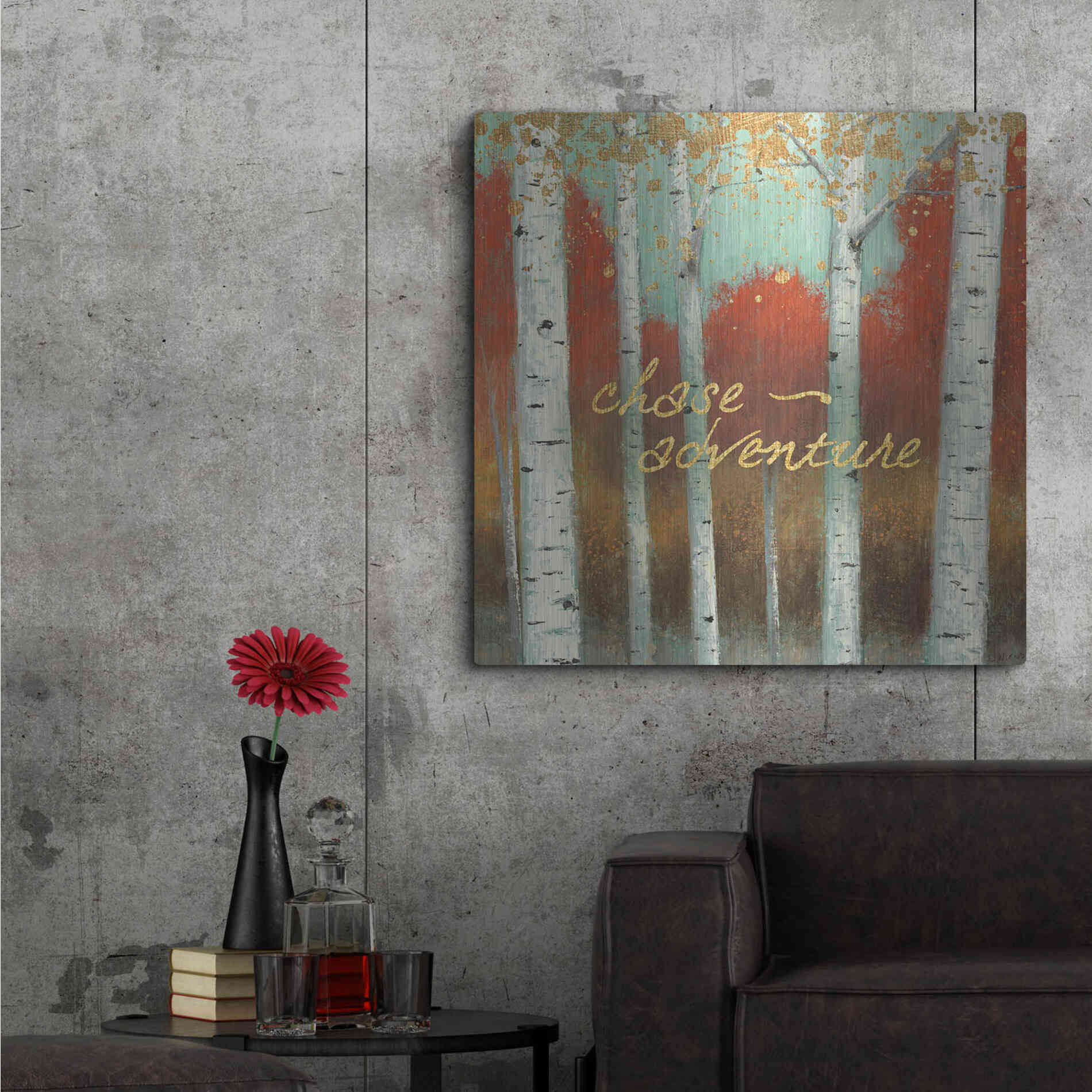 Luxe Metal Art 'Fall Promenade II' by James Wiens, Metal Wall Art,36x36