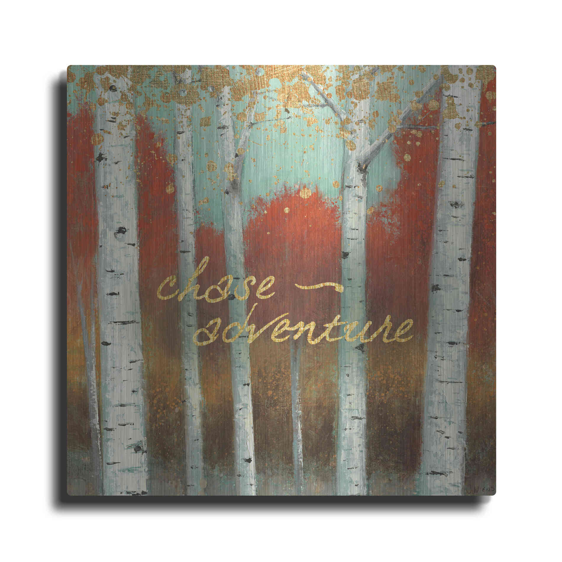 Luxe Metal Art 'Fall Promenade II' by James Wiens, Metal Wall Art