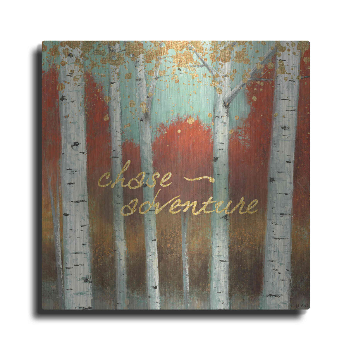 Luxe Metal Art 'Fall Promenade II' by James Wiens, Metal Wall Art