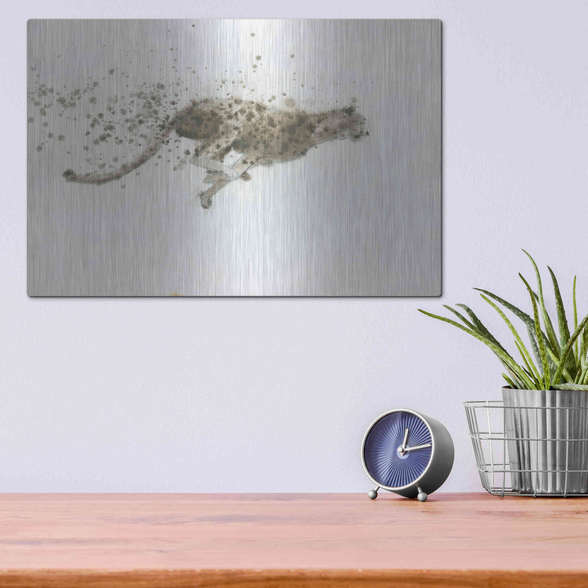 Luxe Metal Art 'Cheetah' by James Wiens, Metal Wall Art,16x12