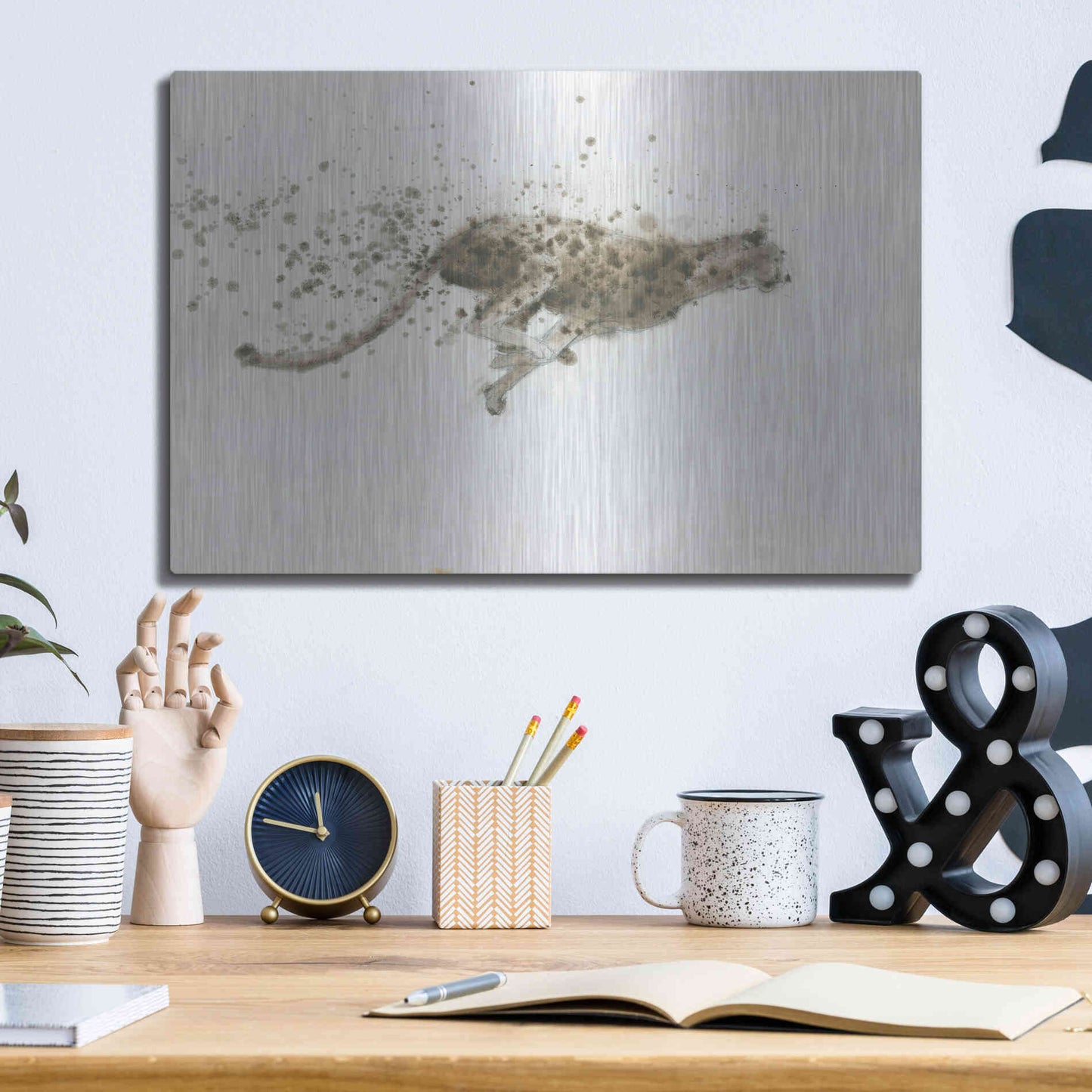 Luxe Metal Art 'Cheetah' by James Wiens, Metal Wall Art,16x12