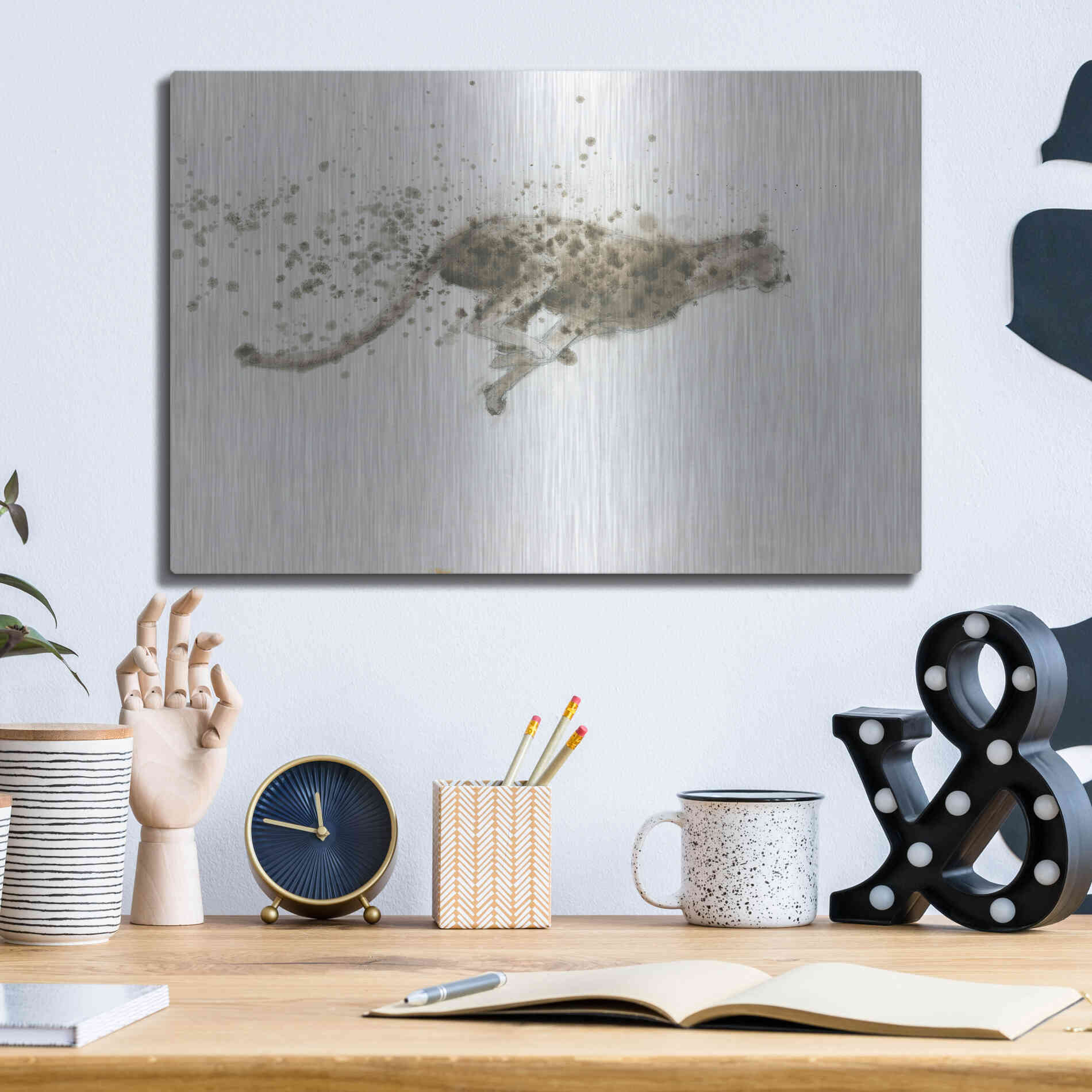 Luxe Metal Art 'Cheetah' by James Wiens, Metal Wall Art,16x12