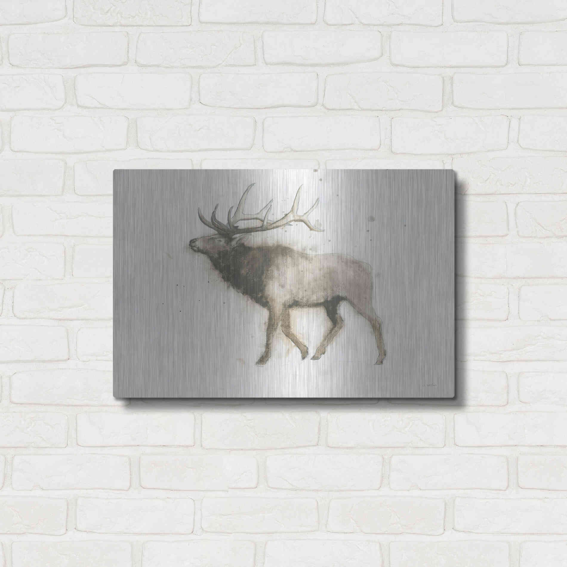 Luxe Metal Art 'Elk' by James Wiens, Metal Wall Art,24x16