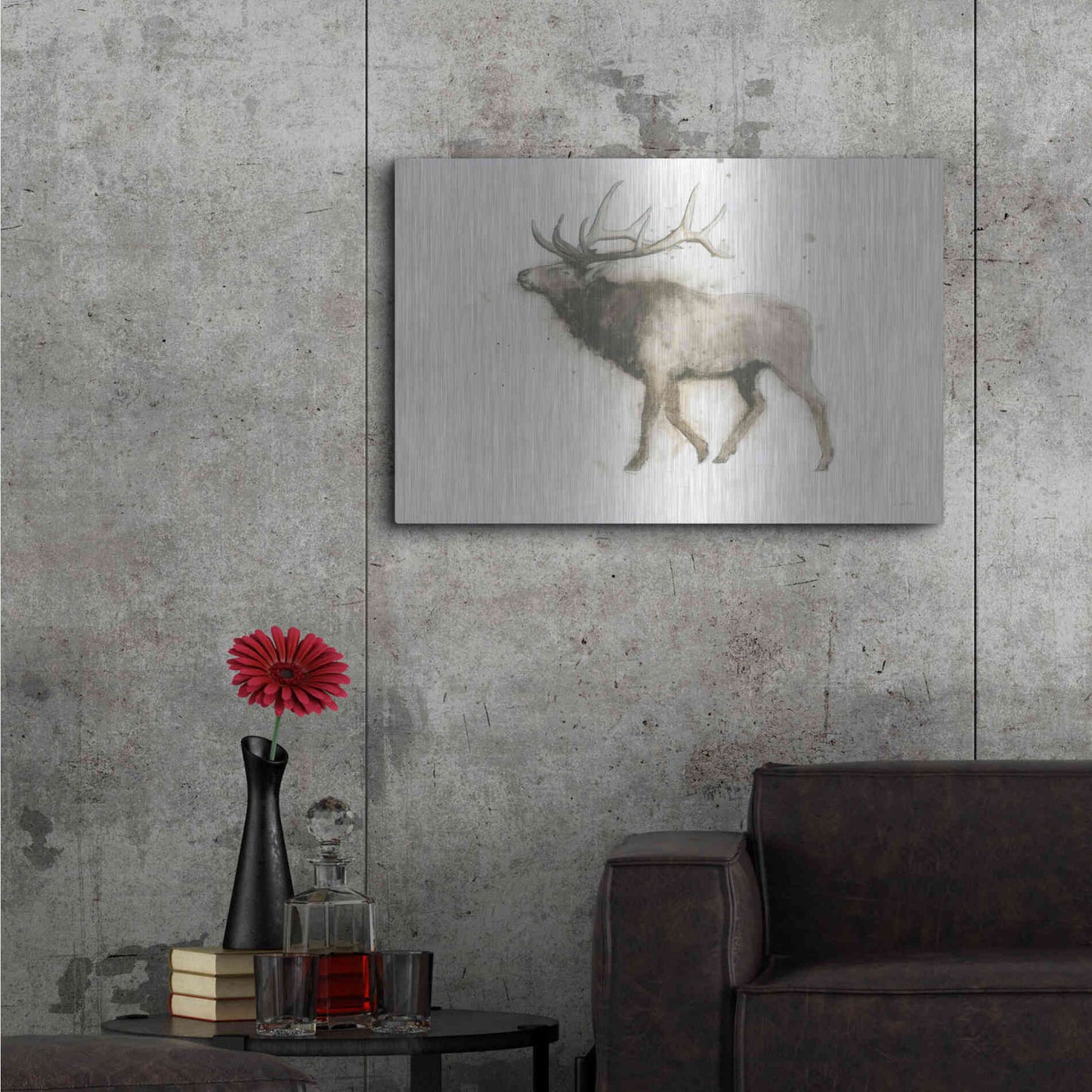 Luxe Metal Art 'Elk' by James Wiens, Metal Wall Art,36x24