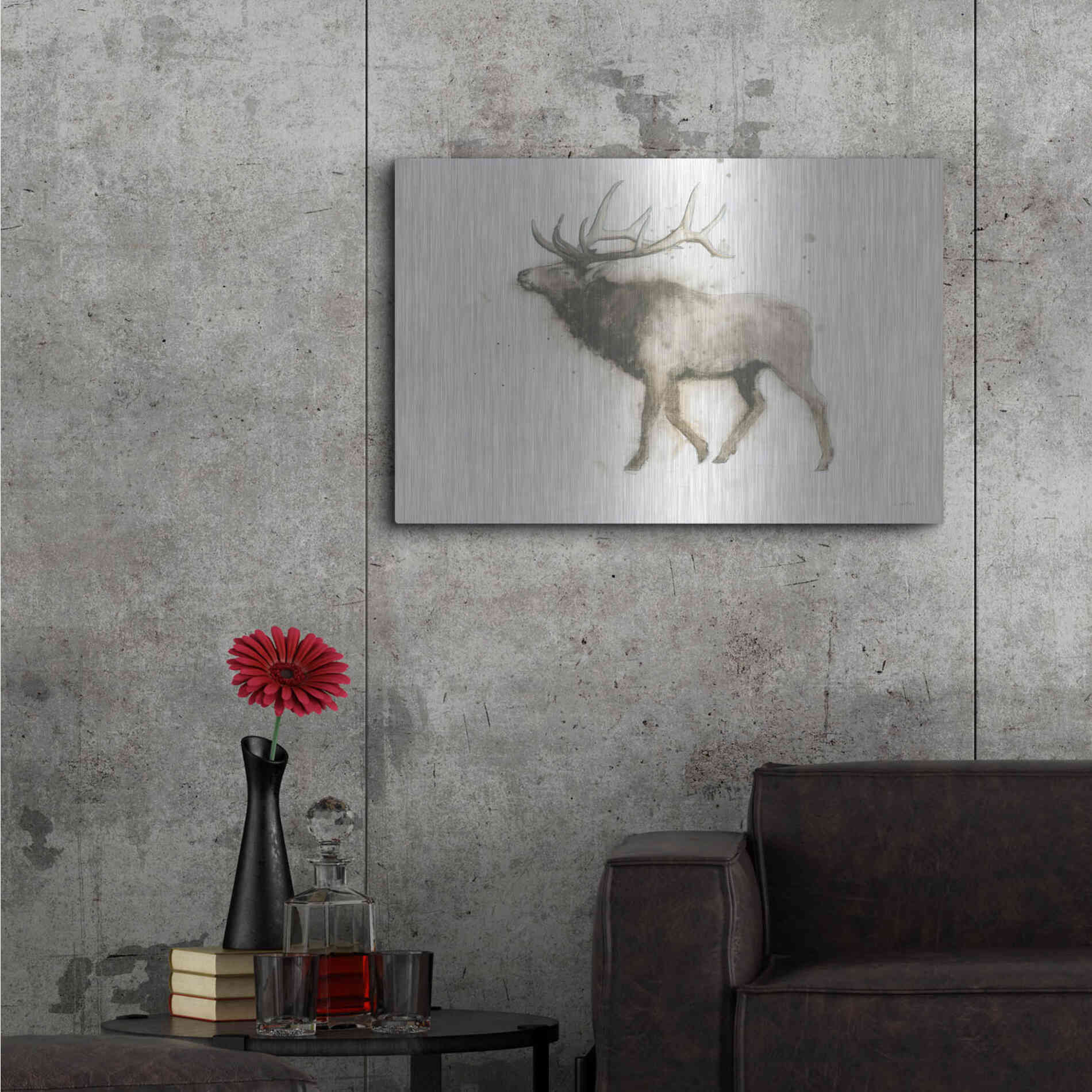 Luxe Metal Art 'Elk' by James Wiens, Metal Wall Art,36x24