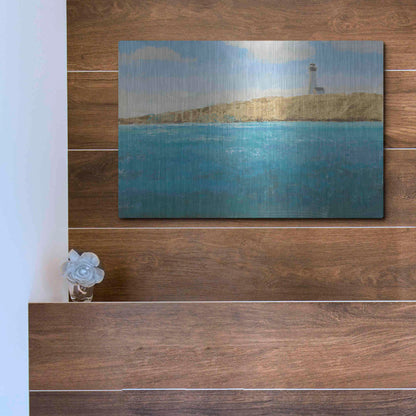 Luxe Metal Art 'Lighthouse Seascape II' by James Wiens, Metal Wall Art,16x12