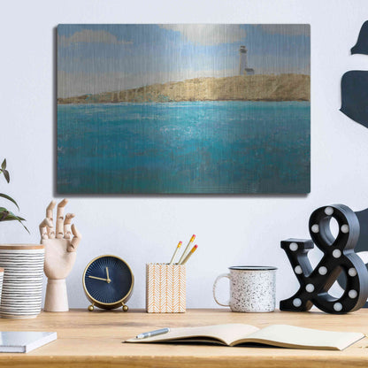 Luxe Metal Art 'Lighthouse Seascape II' by James Wiens, Metal Wall Art,16x12