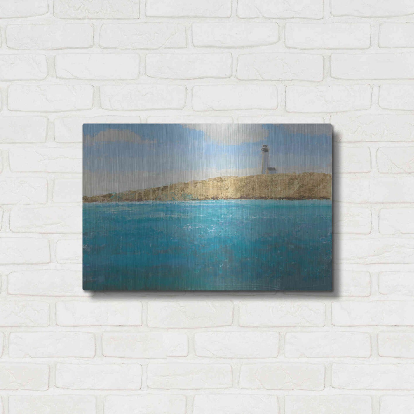 Luxe Metal Art 'Lighthouse Seascape II' by James Wiens, Metal Wall Art,24x16