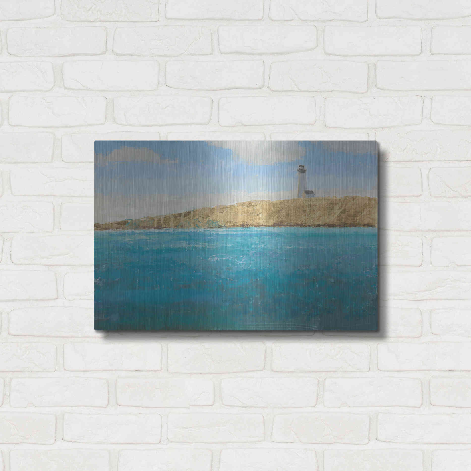 Luxe Metal Art 'Lighthouse Seascape II' by James Wiens, Metal Wall Art,24x16