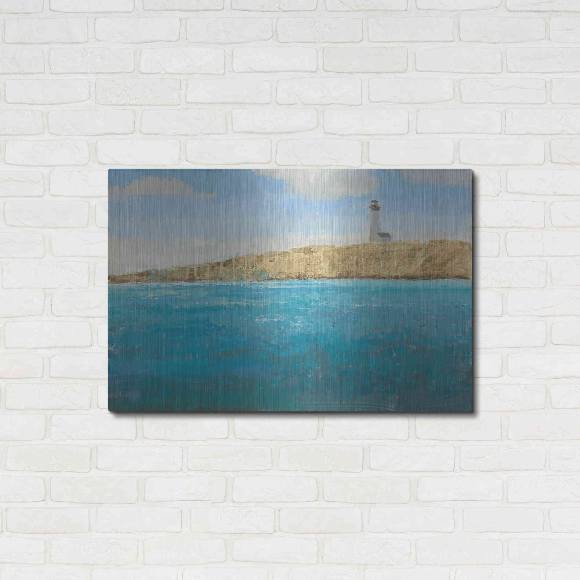 Luxe Metal Art 'Lighthouse Seascape II' by James Wiens, Metal Wall Art,36x24