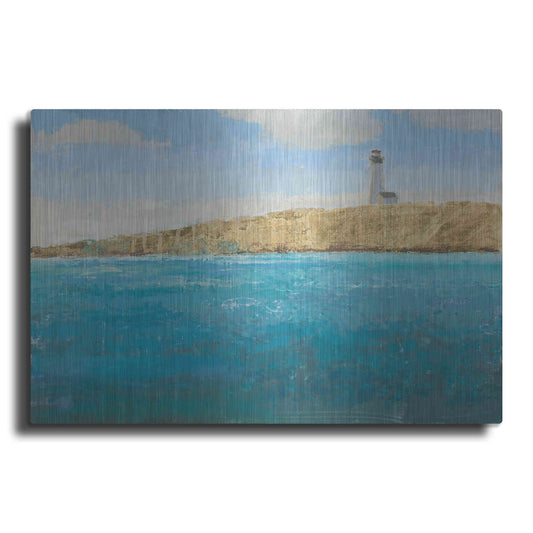 Luxe Metal Art 'Lighthouse Seascape II' by James Wiens, Metal Wall Art