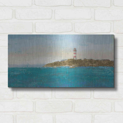 Luxe Metal Art 'Lighthouse Seascape I' by James Wiens, Metal Wall Art,24x12