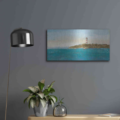 Luxe Metal Art 'Lighthouse Seascape I' by James Wiens, Metal Wall Art,24x12