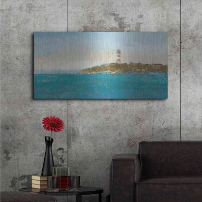 Luxe Metal Art 'Lighthouse Seascape I' by James Wiens, Metal Wall Art,48x24