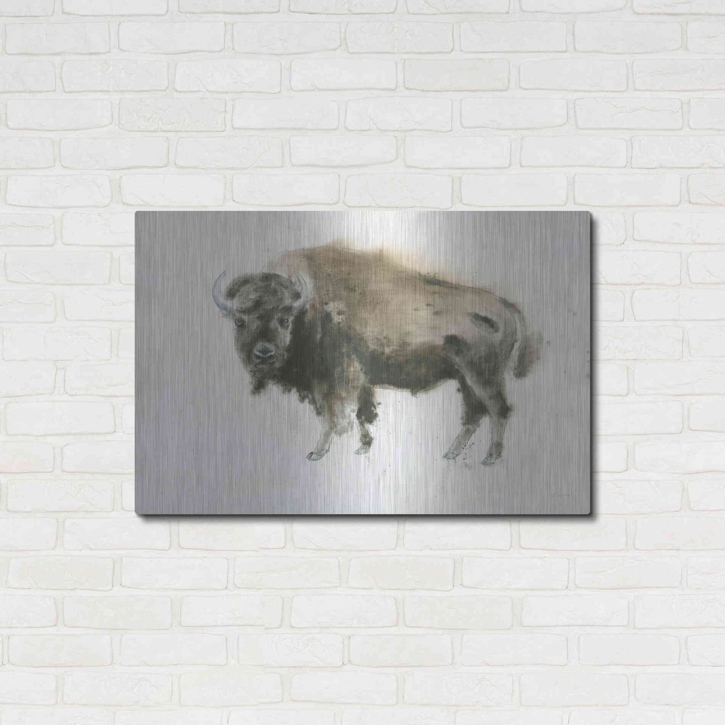 Luxe Metal Art 'Buffalo Bill' by James Wiens, Metal Wall Art,36x24