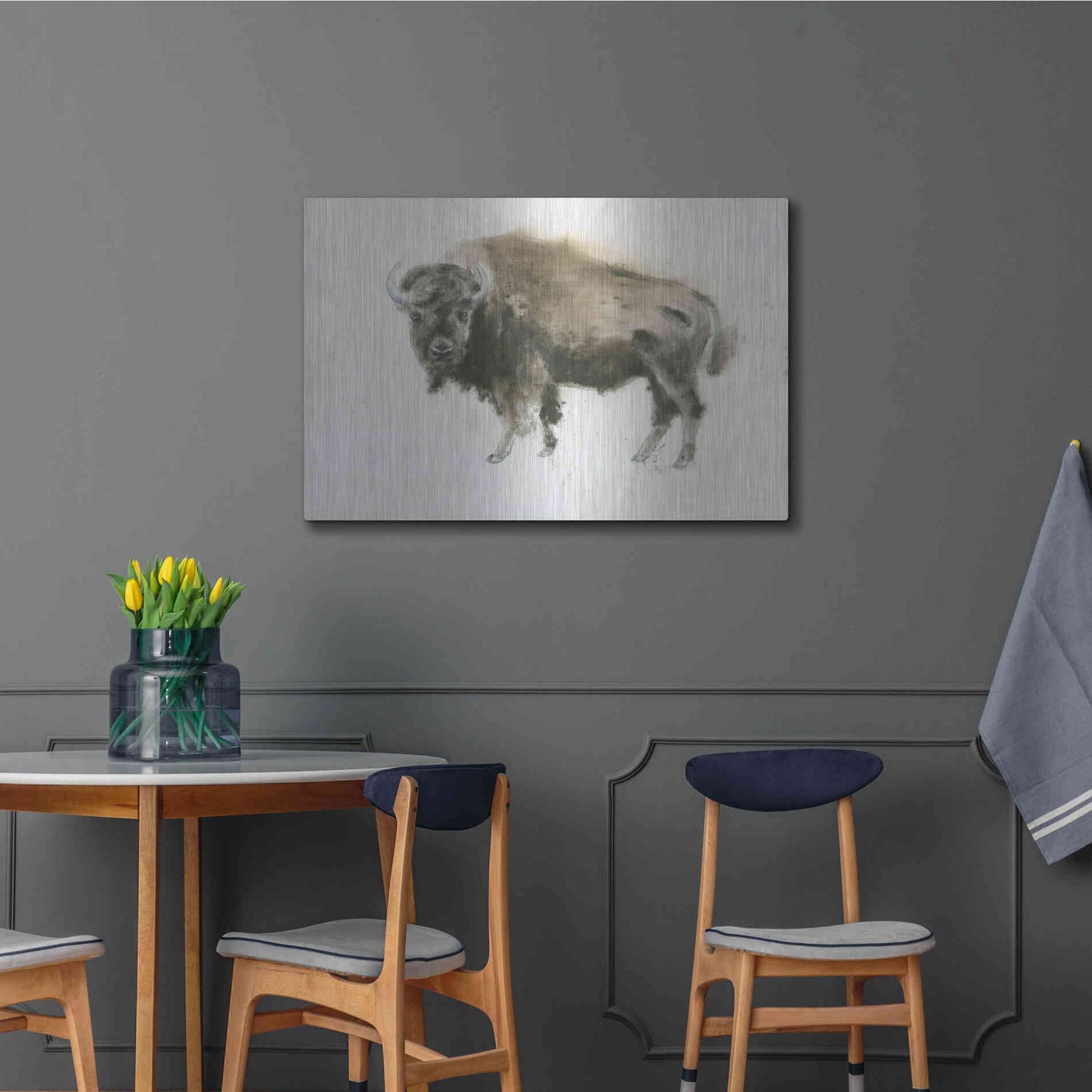 Luxe Metal Art 'Buffalo Bill' by James Wiens, Metal Wall Art,36x24