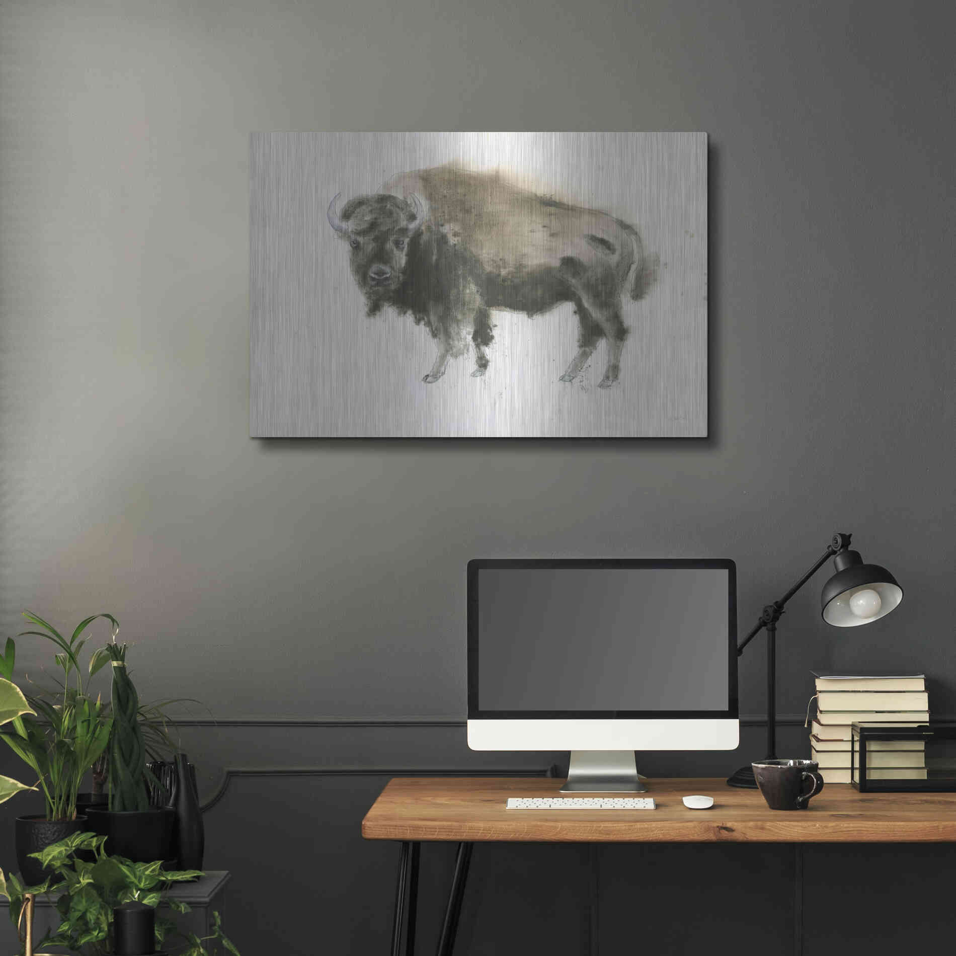 Luxe Metal Art 'Buffalo Bill' by James Wiens, Metal Wall Art,36x24
