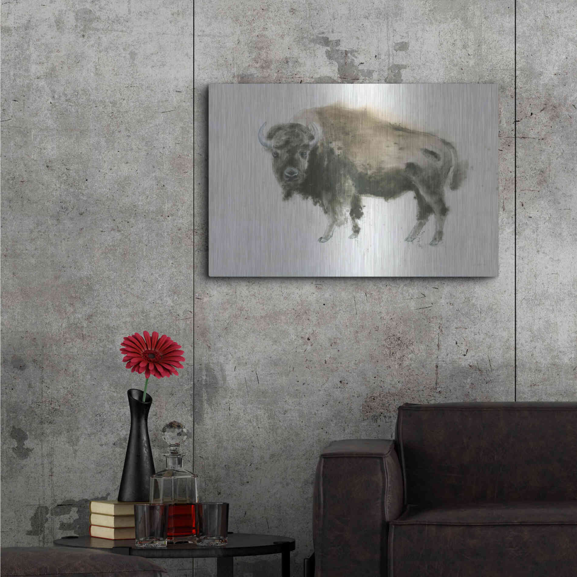 Luxe Metal Art 'Buffalo Bill' by James Wiens, Metal Wall Art,36x24