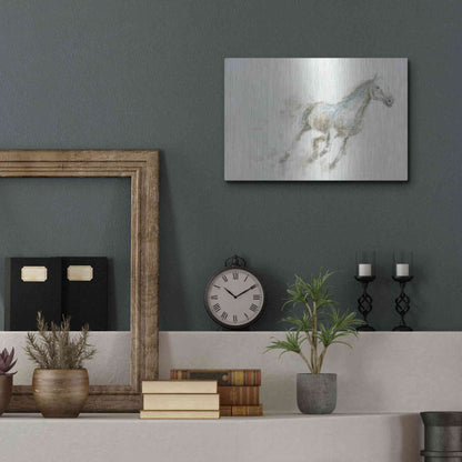 Luxe Metal Art 'Stallion I Horizontal' by James Wiens, Metal Wall Art,16x12