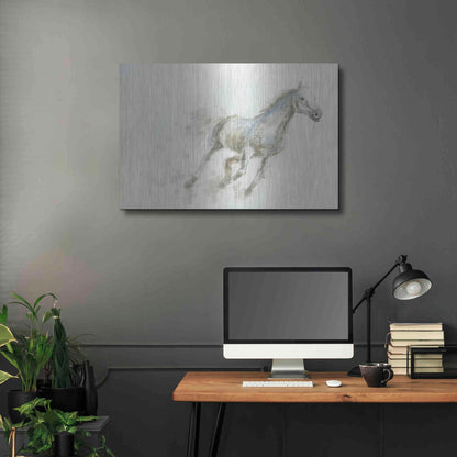 Luxe Metal Art 'Stallion I Horizontal' by James Wiens, Metal Wall Art,36x24