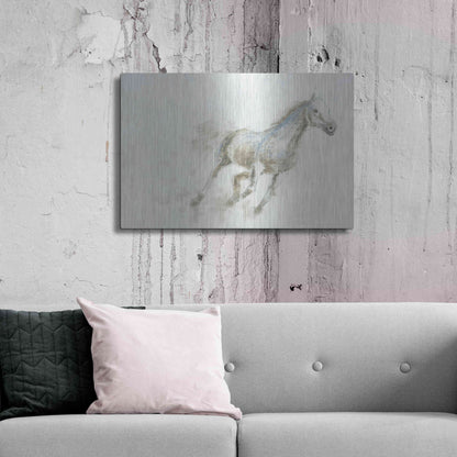 Luxe Metal Art 'Stallion I Horizontal' by James Wiens, Metal Wall Art,36x24