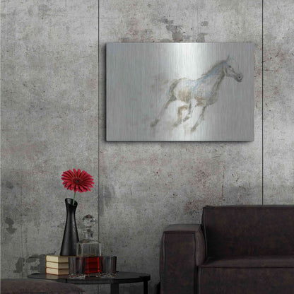 Luxe Metal Art 'Stallion I Horizontal' by James Wiens, Metal Wall Art,36x24