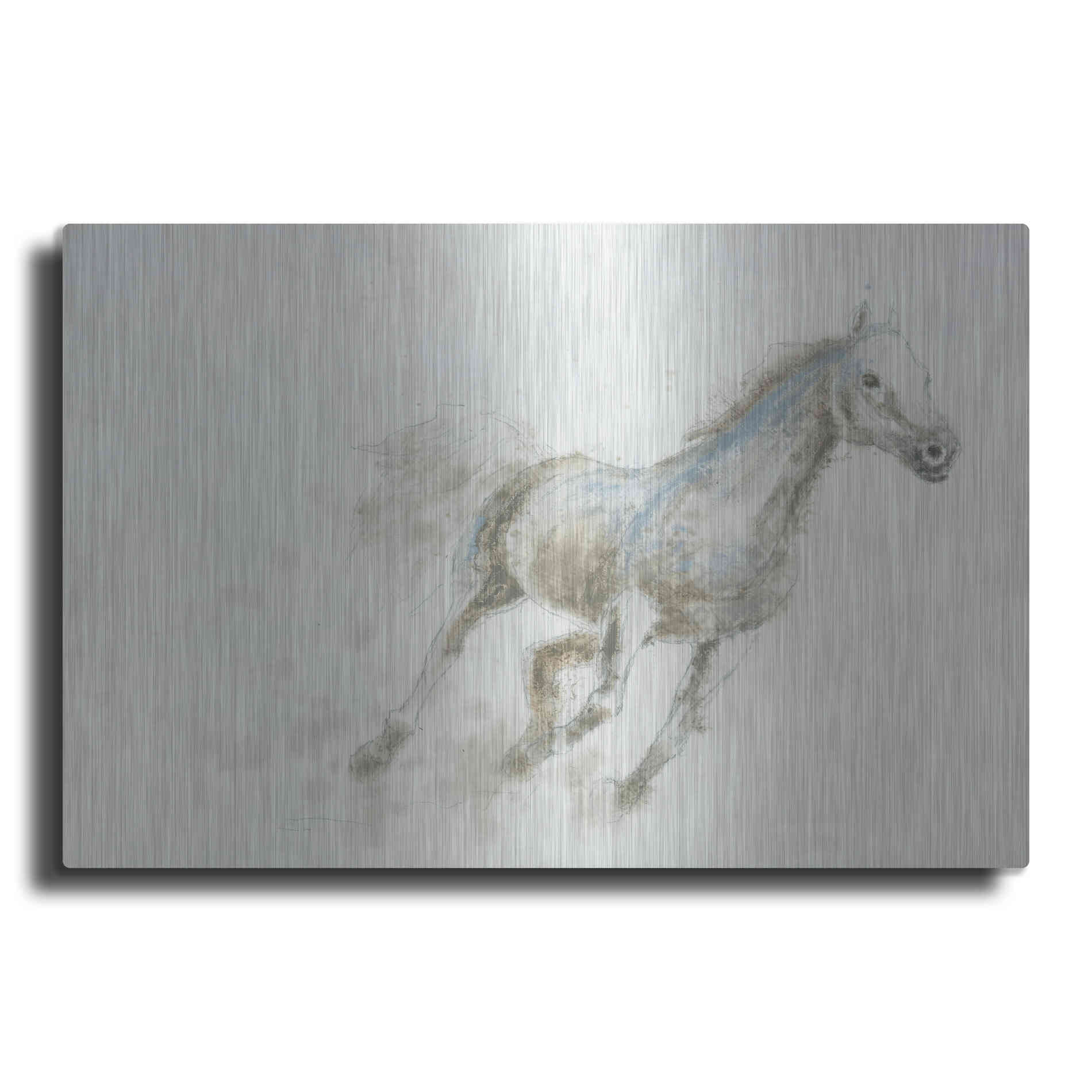 Luxe Metal Art 'Stallion I Horizontal' by James Wiens, Metal Wall Art