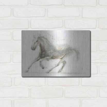 Luxe Metal Art 'Stallion II Horizontal' by James Wiens, Metal Wall Art,16x12
