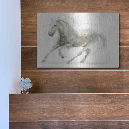 Luxe Metal Art 'Stallion II Horizontal' by James Wiens, Metal Wall Art,16x12
