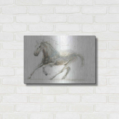 Luxe Metal Art 'Stallion II Horizontal' by James Wiens, Metal Wall Art,24x16