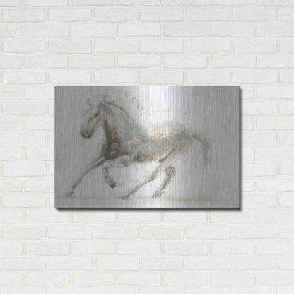 Luxe Metal Art 'Stallion II Horizontal' by James Wiens, Metal Wall Art,36x24