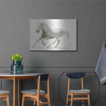 Luxe Metal Art 'Stallion II Horizontal' by James Wiens, Metal Wall Art,36x24
