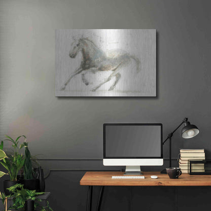 Luxe Metal Art 'Stallion II Horizontal' by James Wiens, Metal Wall Art,36x24