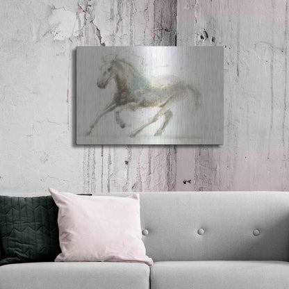 Luxe Metal Art 'Stallion II Horizontal' by James Wiens, Metal Wall Art,36x24