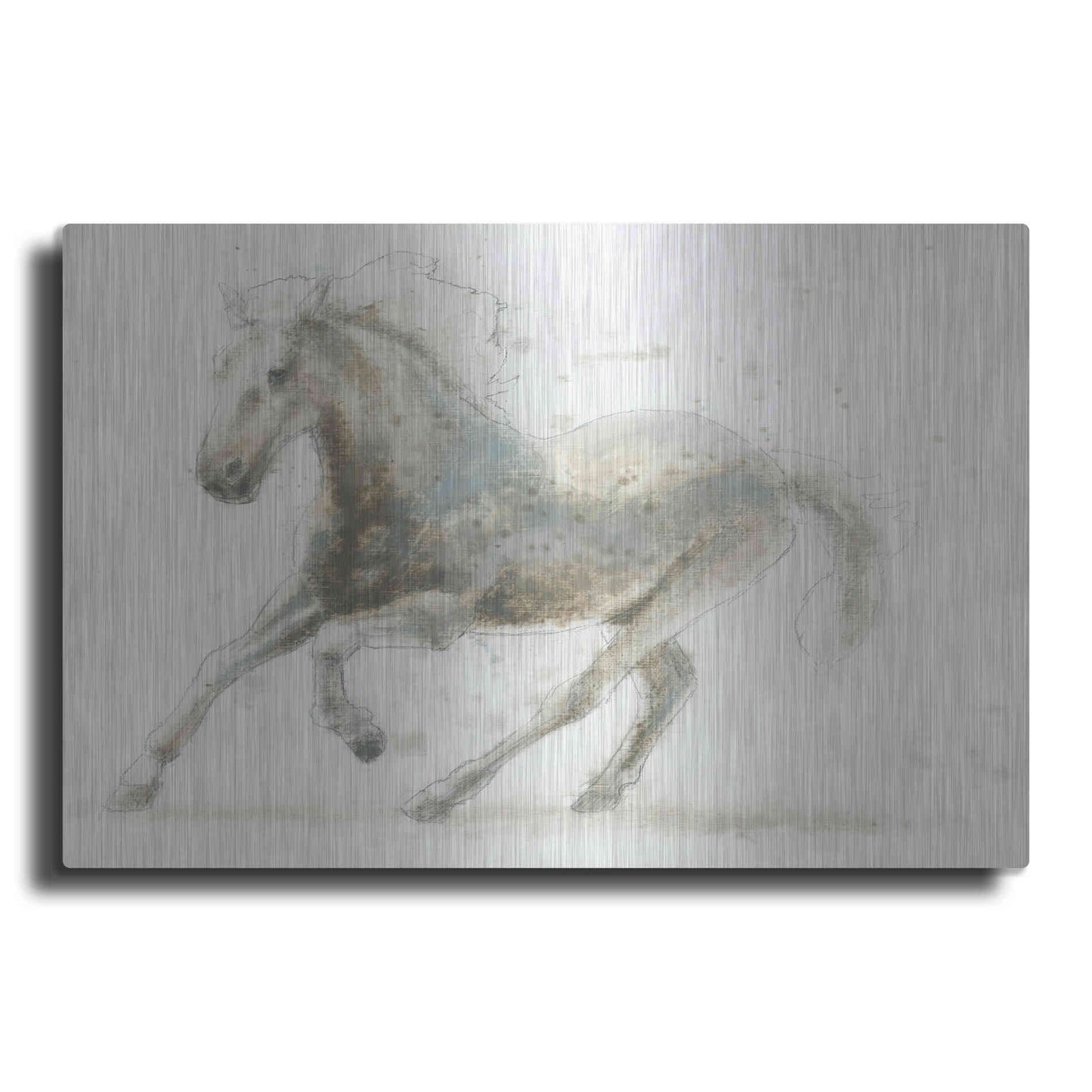 Luxe Metal Art 'Stallion II Horizontal' by James Wiens, Metal Wall Art