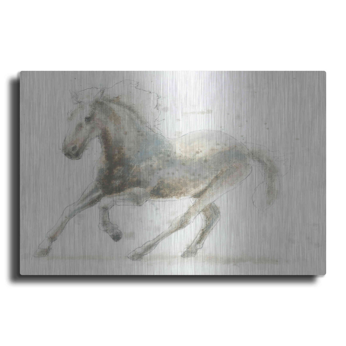 Luxe Metal Art 'Stallion II Horizontal' by James Wiens, Metal Wall Art