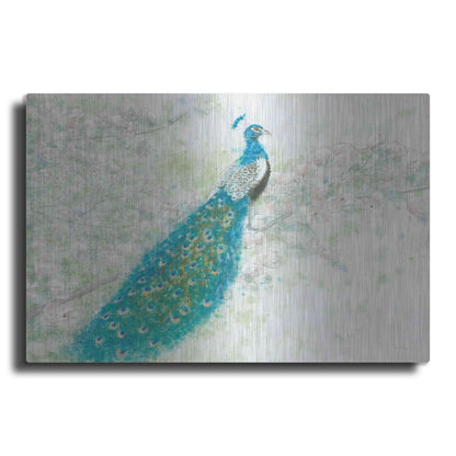Luxe Metal Art 'Spring Peacock I' by James Wiens, Metal Wall Art