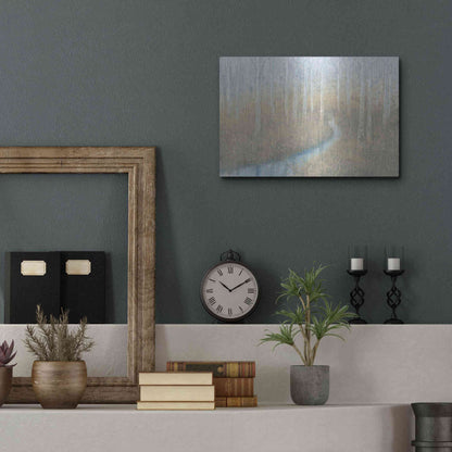 Luxe Metal Art 'Silver Waters' by James Wiens, Metal Wall Art,16x12
