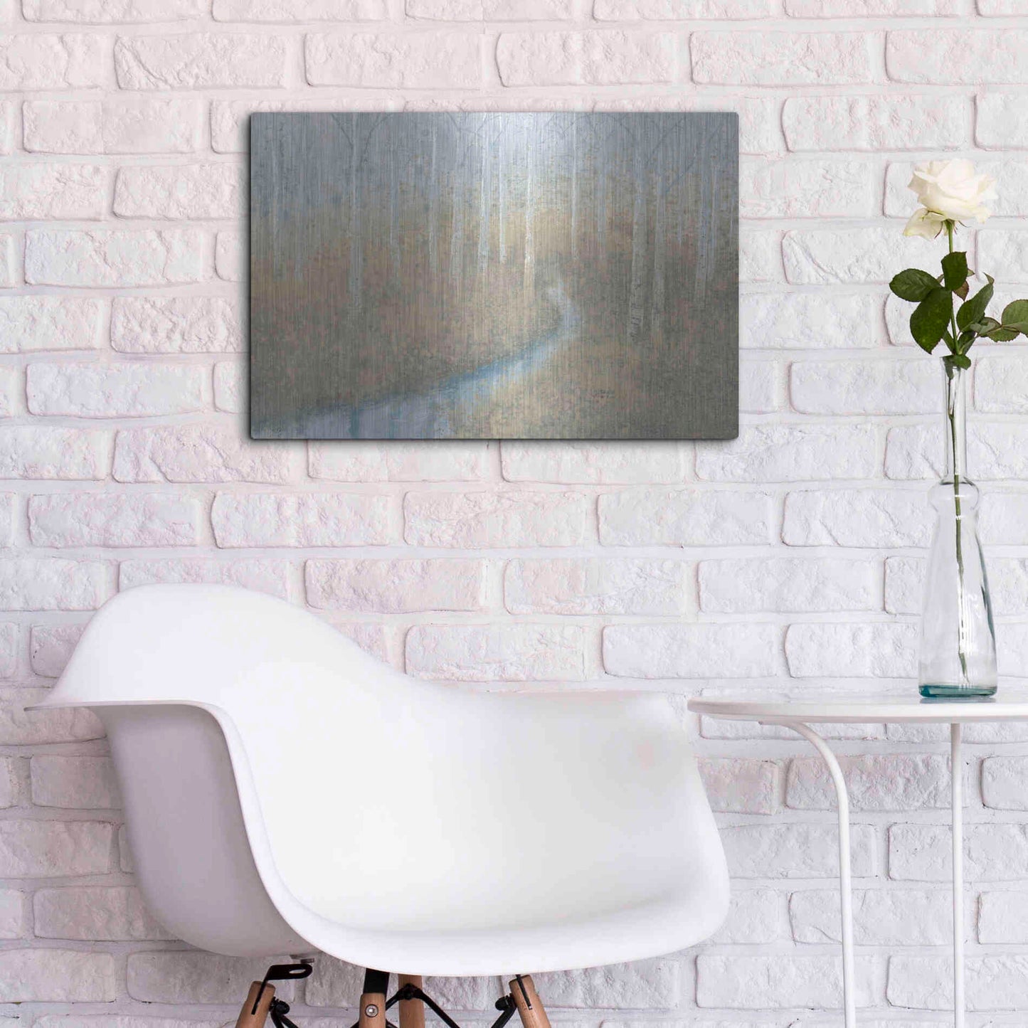 Luxe Metal Art 'Silver Waters' by James Wiens, Metal Wall Art,24x16