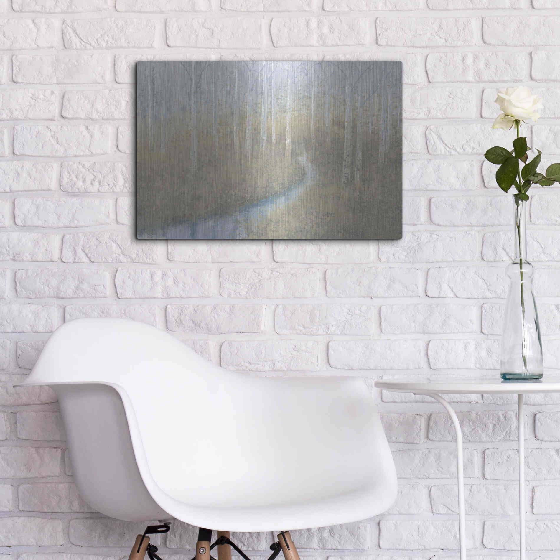 Luxe Metal Art 'Silver Waters' by James Wiens, Metal Wall Art,24x16